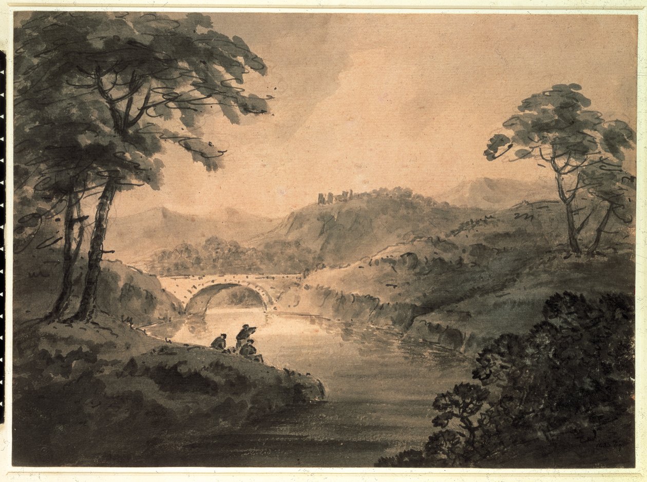 Landskap (penn- og blekkvask) av Rev. William Gilpin