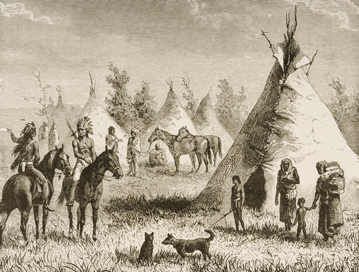 A Sioux Village, ca. 1880 av Reverend Samuel Manning