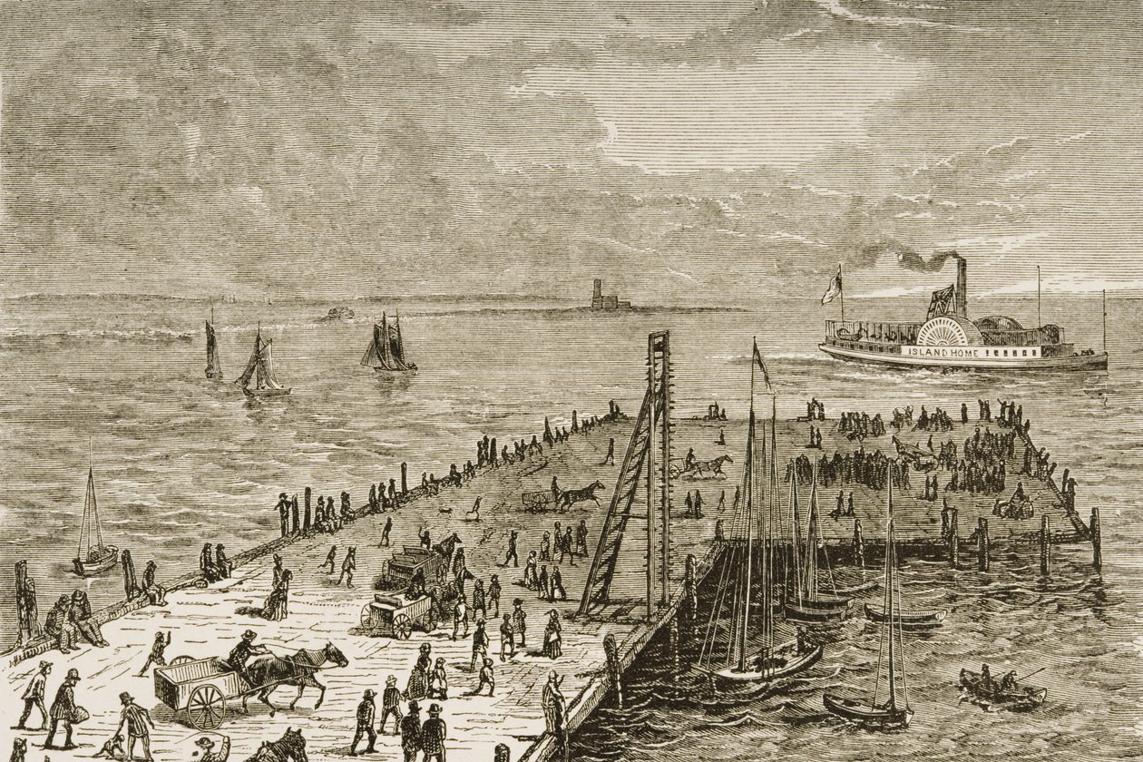 Kaien på Nantucket Island, Massachusetts på 1870-tallet, ca. 1880 av Reverend Samuel Manning