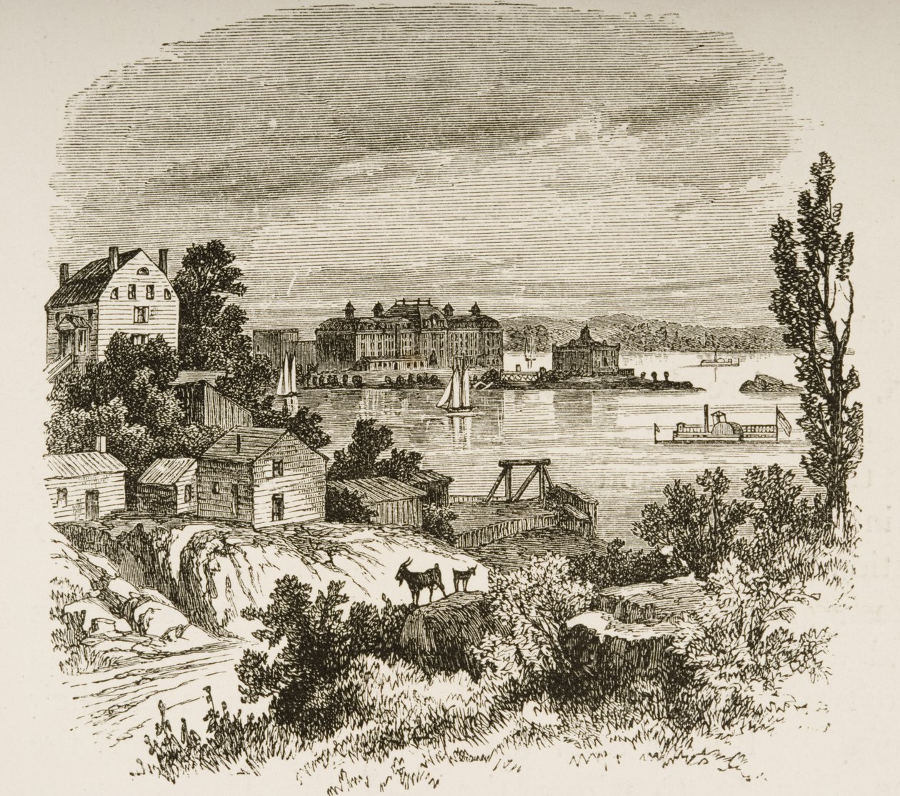 Turtle Bay og Blackwells Island, New York, ca. 1880 av Reverend Samuel Manning