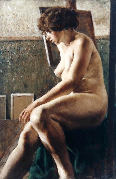 Kvinnefigur sittende av Rex Whistler