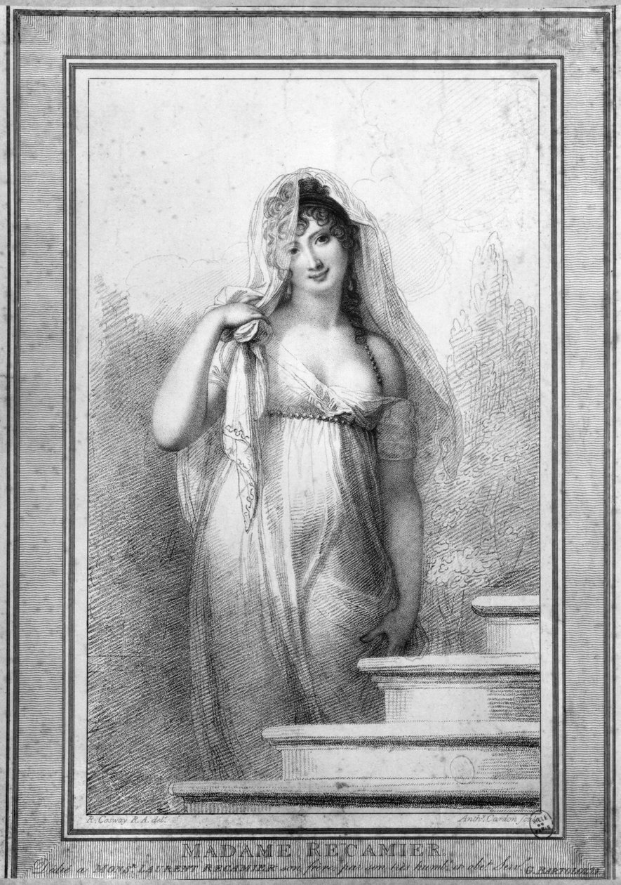 Madame Recamier (1777-1849) gravert av Antoine eller Anthony Cardon (1772-1813) 1804 av Richard Cosway