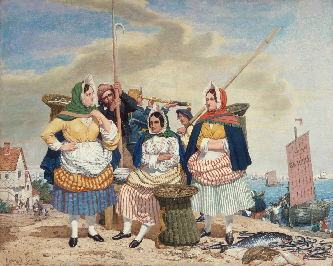 Fiskemarked ved sjøen av Richard Dadd