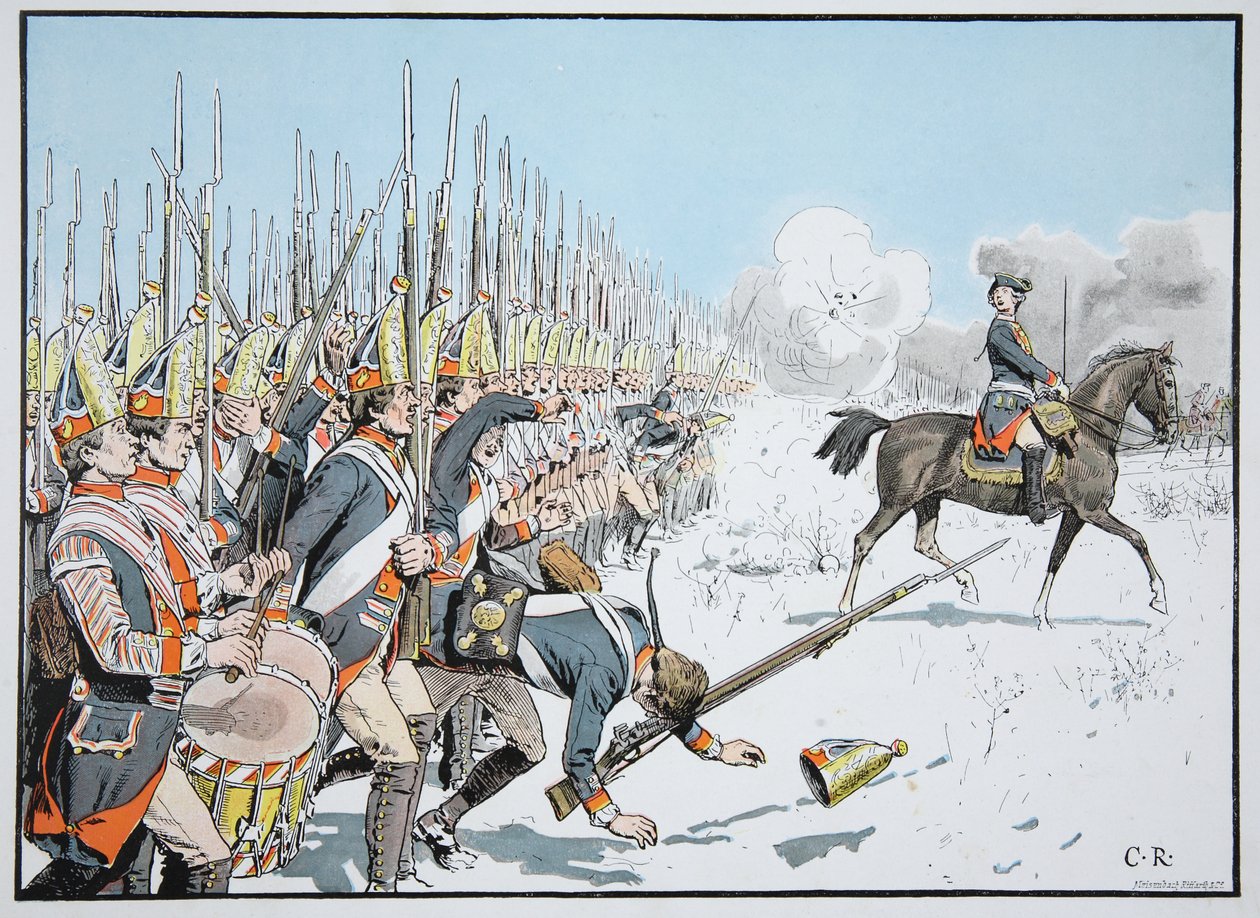 Potsdam Guard Parade i Leuthen, 5. desember 1757 av Richard Knoetel