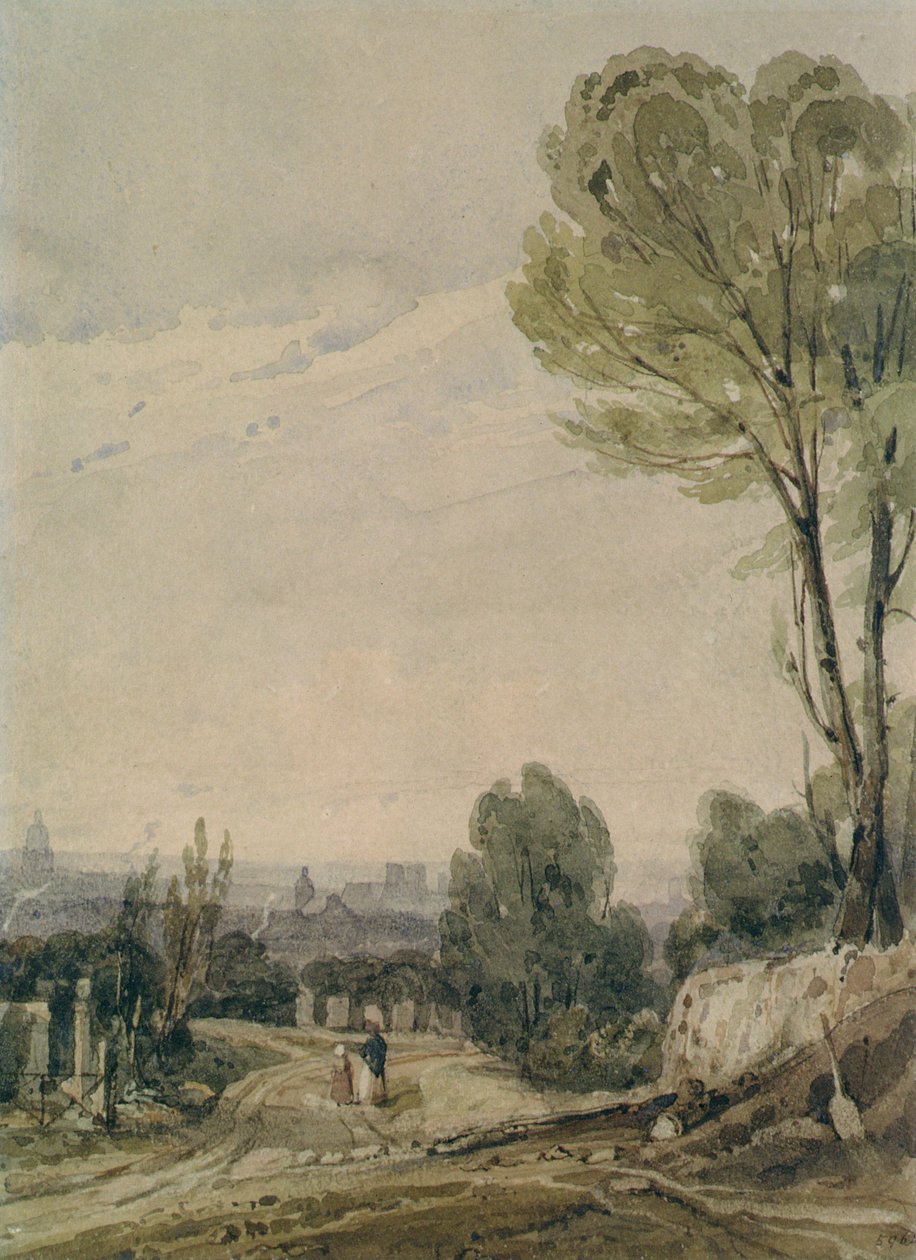 Paris fra Pere Lachaise av Richard Parkes Bonington