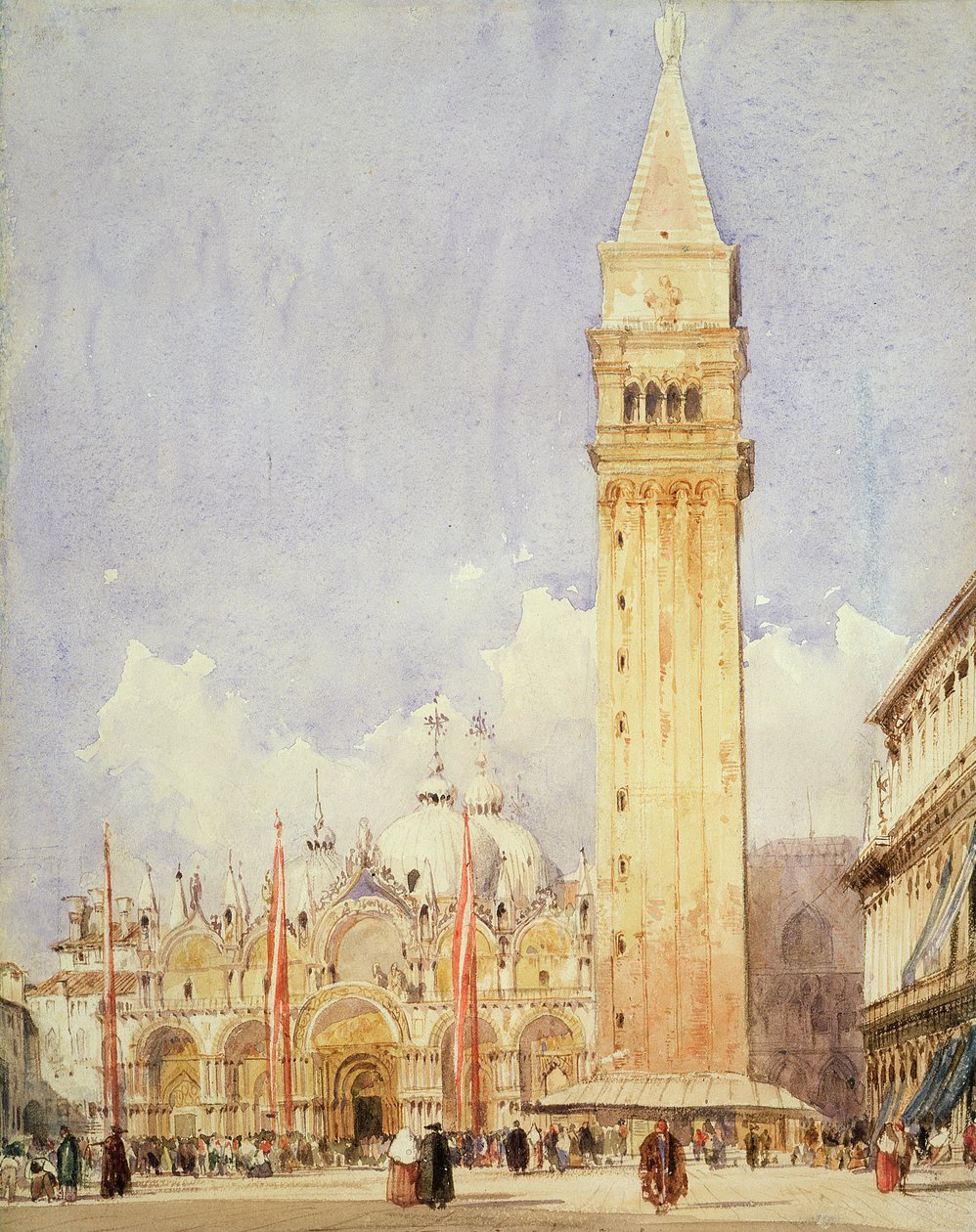 Piazza San Marco, Venezia, ca. 1826 (grafitt og wc på papir) av Richard Parkes Bonington