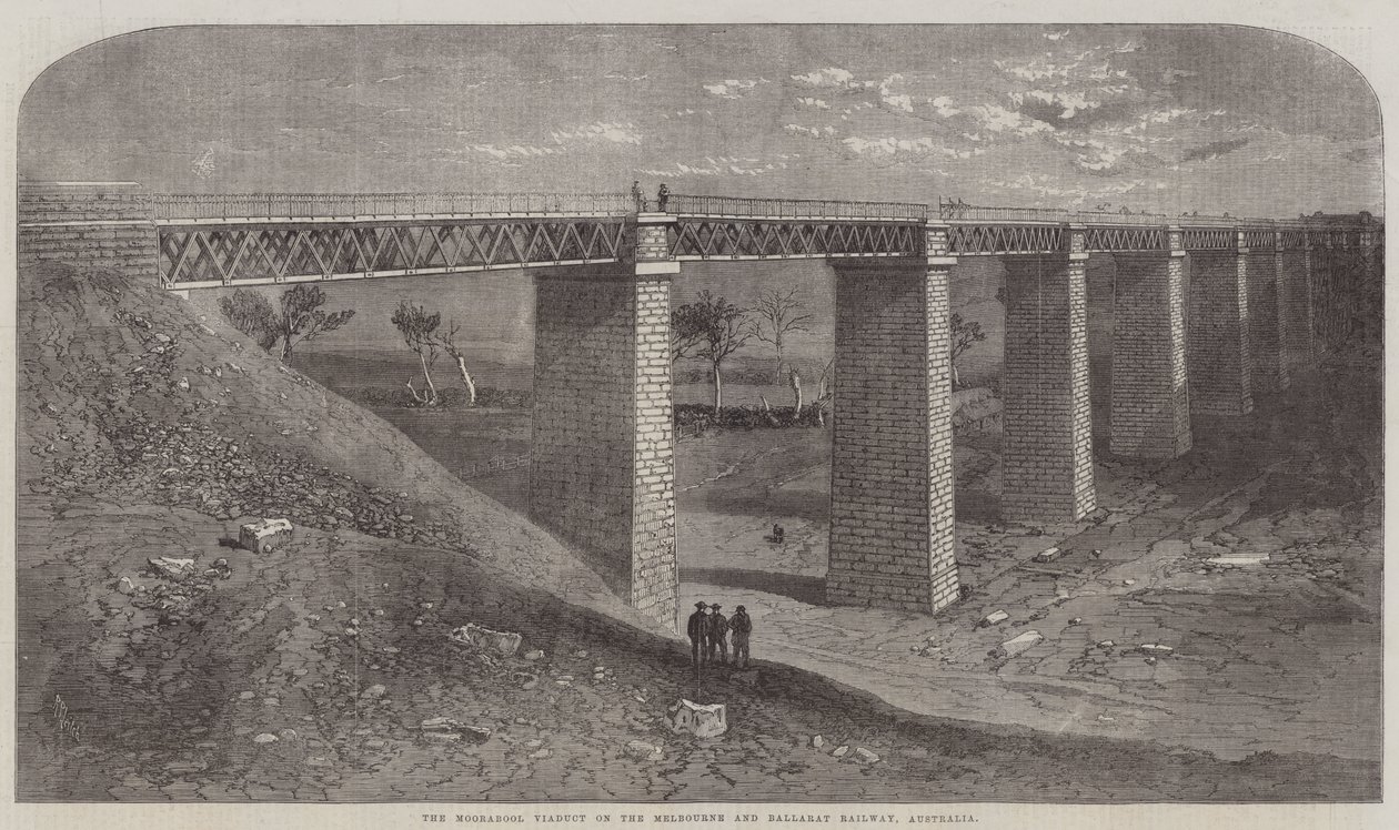 Moorabool Viaduct på Melbourne og Ballarat Railway, Australia av Richard Principal Leitch