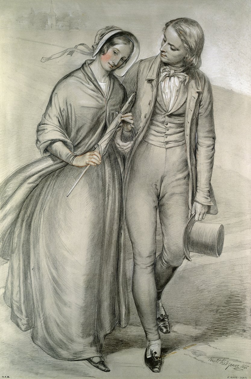 Bryllupsmorgenen - avgangen, ca. 1846 av Richard Redgrave