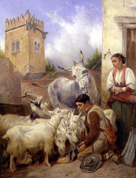 Mate geiter i Alhambra av Richard Ansdell