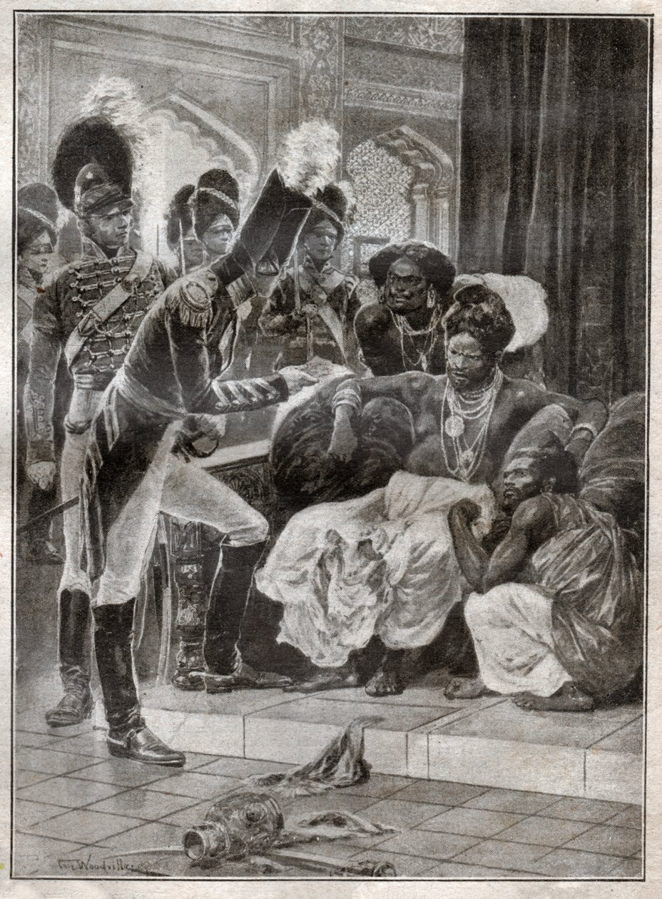 Kolonialisme på Sri Lanka. (gravering av Richard Caton (after) Woodville