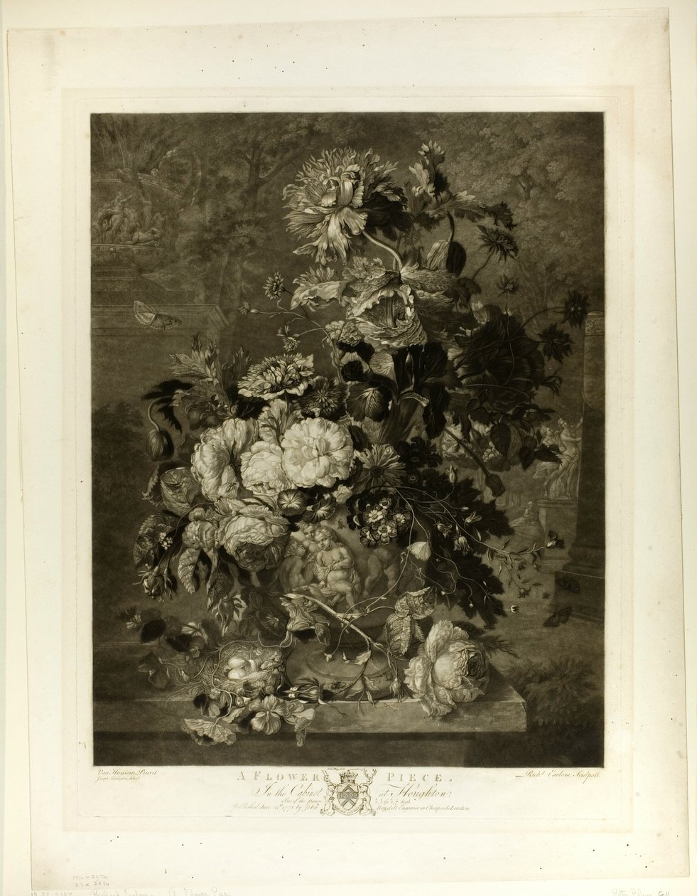 Et blomsterstykke, fra The Houghton Gallery av Richard Earlom
