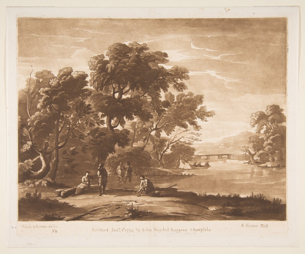 Landskap med figurer, 1774. av Richard Earlom