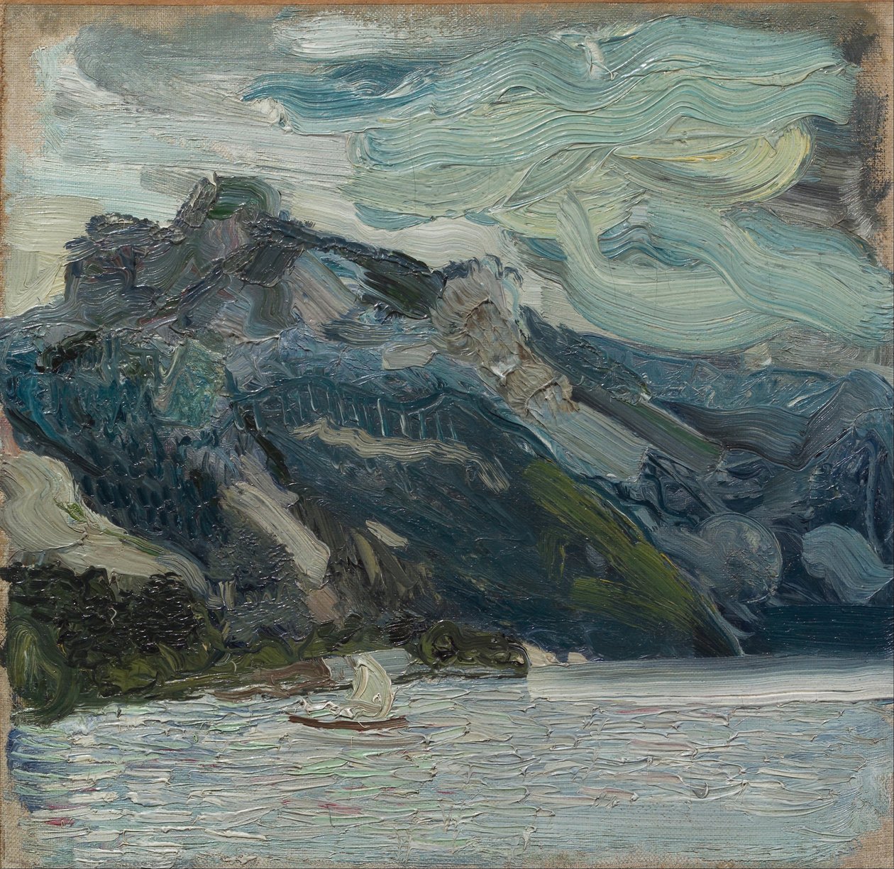 Traunsjøen med fjellsovende gresk, 1907 av Richard Gerstl