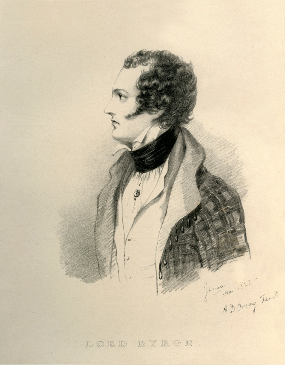 Lord Byron, 1823. av Richard James Lane