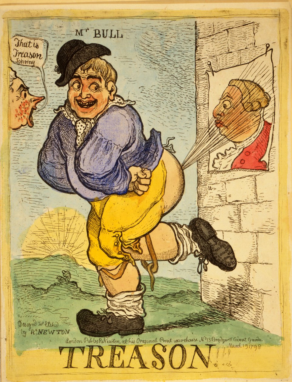 Forræderi, 1798 (håndfarget gravering) av Richard Newton