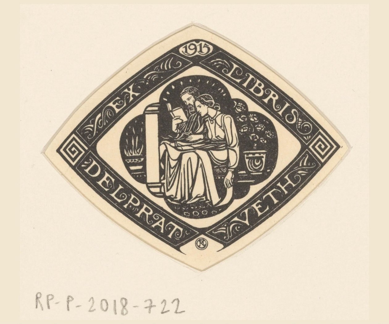 Ex libris av Delprat-Veth av Richard Nicolaüs Roland Holst