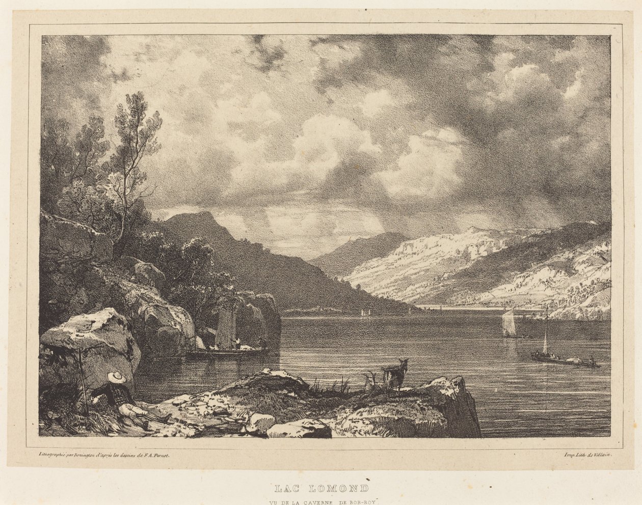 Lac Lomond av Richard Parkes Bonington after Francois Alexandre Pernot