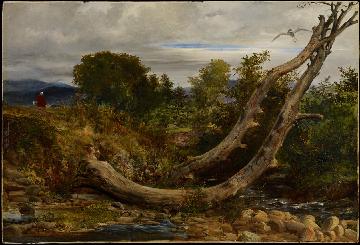 The Heron Disturbed, ca. 1850 (olje på kvernbrett) av Richard Redgrave