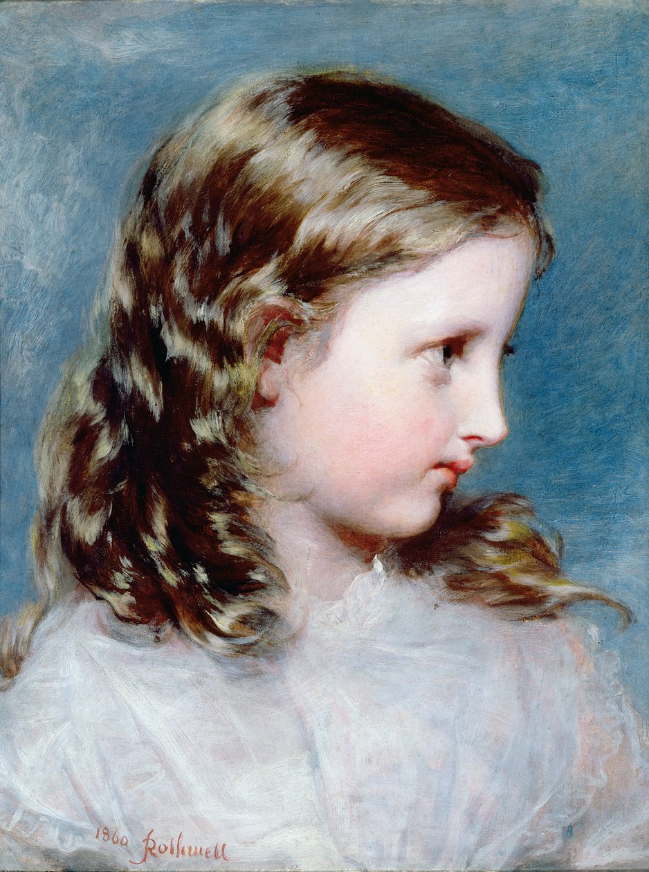 Head of a Girl, 1860 (panel) av Richard Rothwell