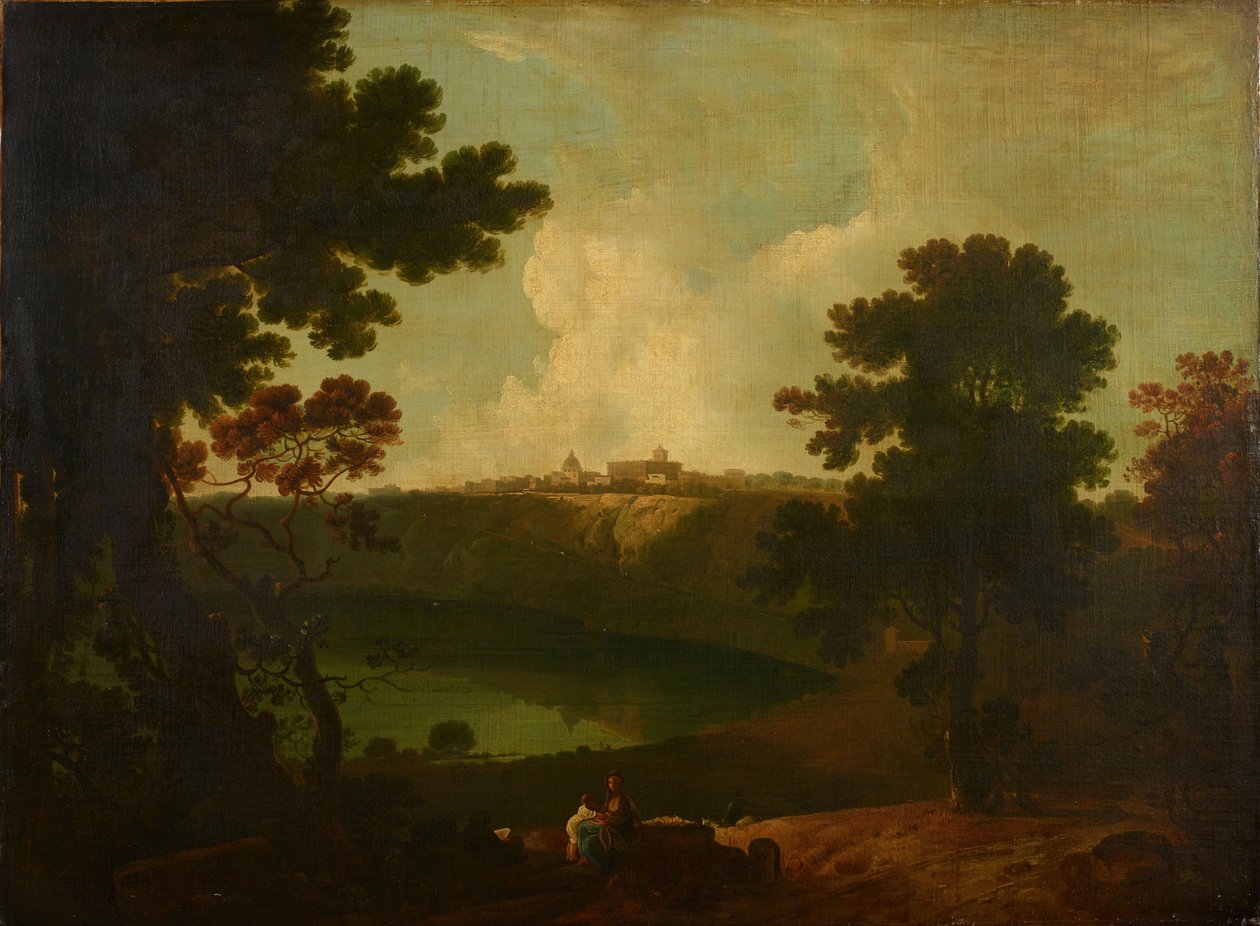 Albanosjøen og Castel Gandolfo, 1800. av Richard Wilson