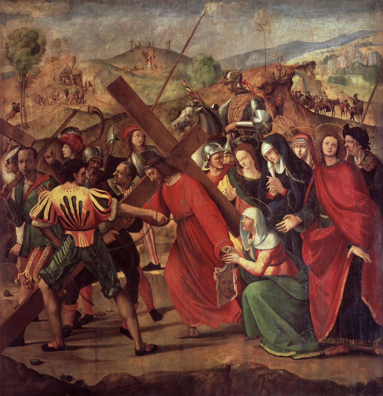 The Procession to Calvary, ca. 1505 (olje på lerret overført fra tre) av Ridolfo , Il Ghirlandaio