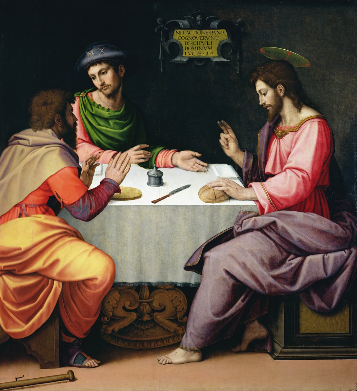 Nattverden i Emmaus, ca. 1520 av Ridolfo , Il Ghirlandaio