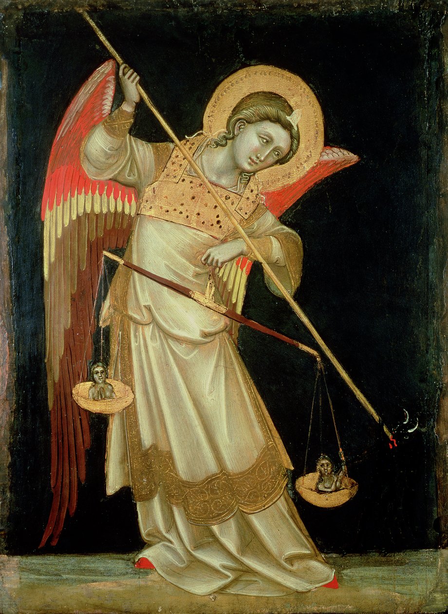 An Angel Weighing a Soul, ca. 1348-55 (tempera på panel) av Ridolfo di Arpo Guariento