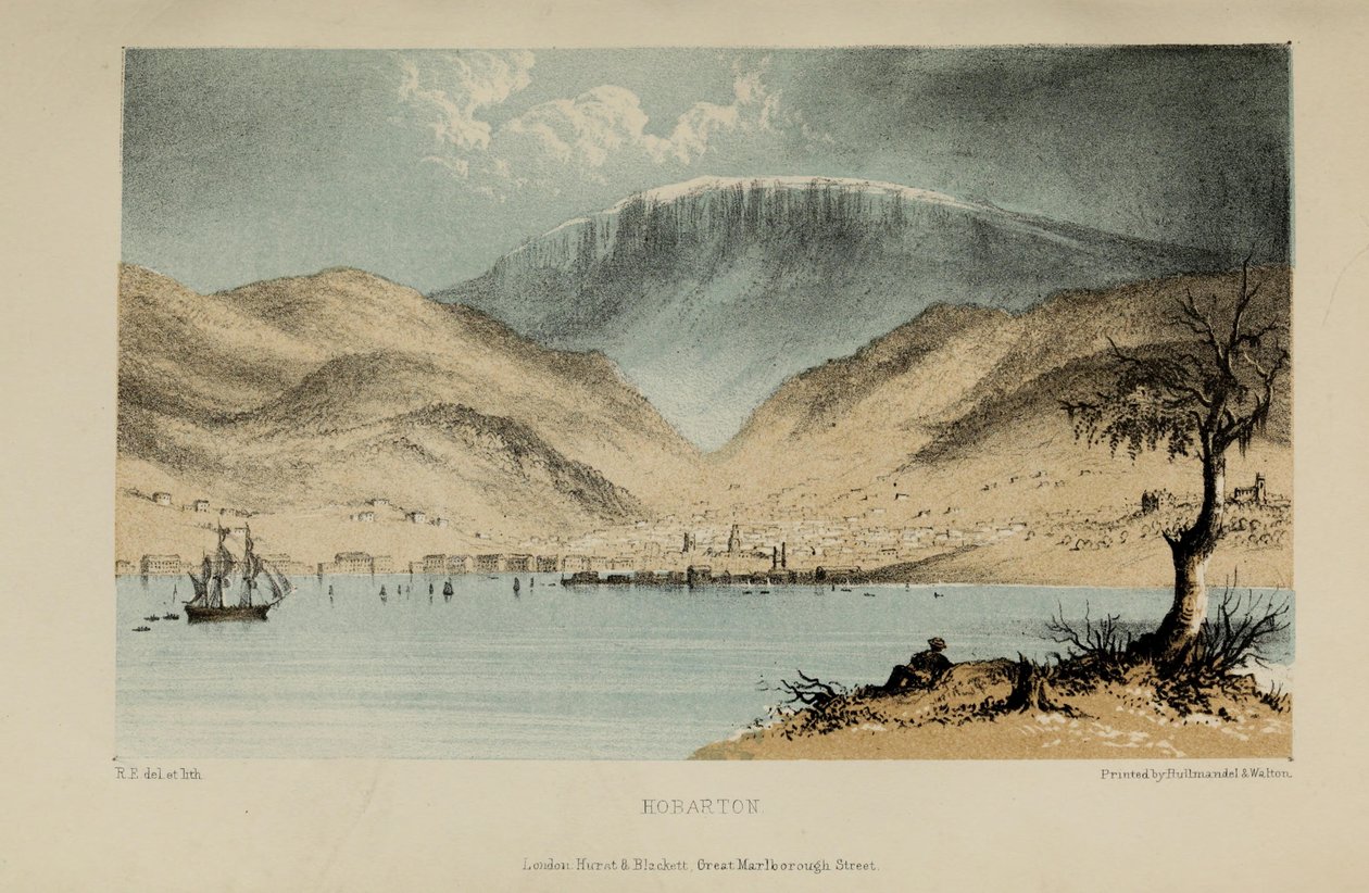 Hobarton, akvarellmaleri av Robert Elwes (1819–1878), en velstående ung britisk herre fra Norfolk av Robert Elwes