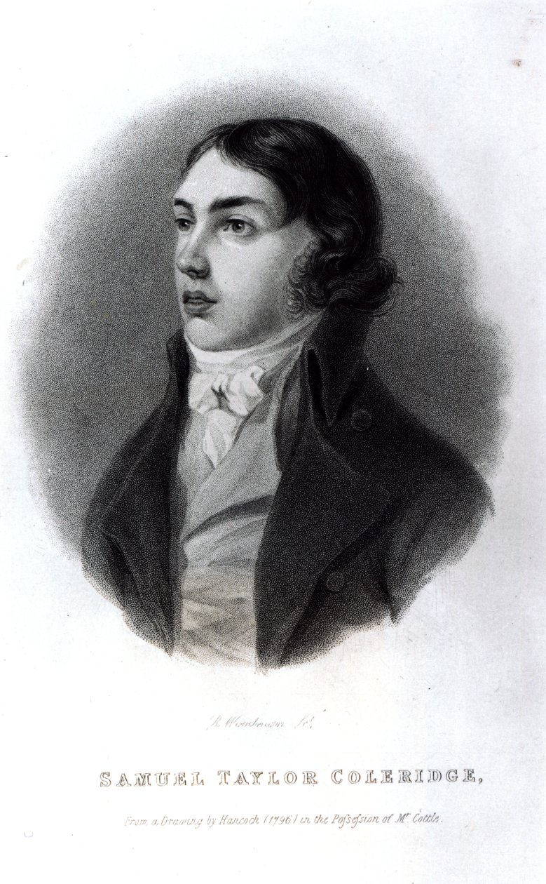 Portrett av Samuel Taylor Coleridge (1772-1834) som en ung mann av Robert Hancock