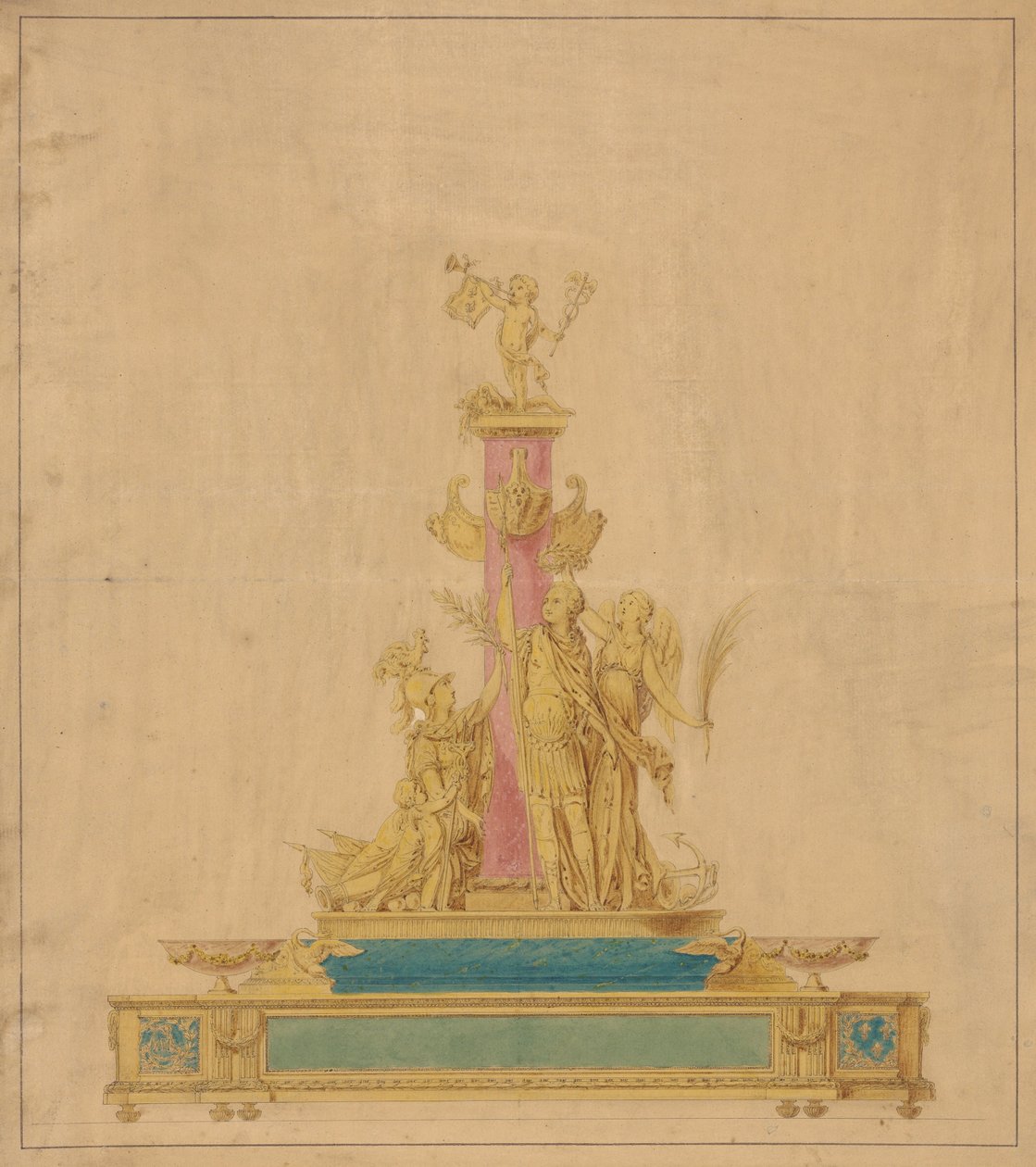 Tegning for et blekkstativ av Robert Joseph Auguste
