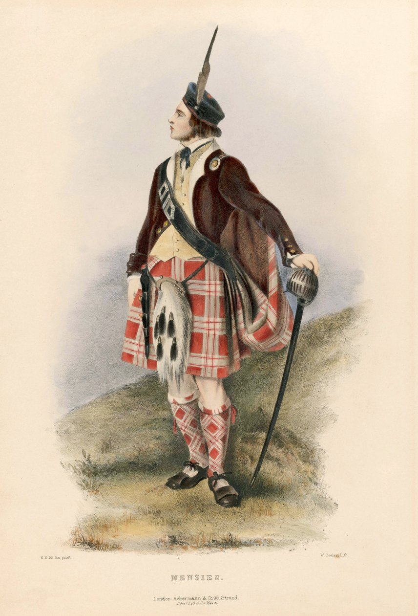 Menzies, fra The Clans of the Scottish Highlands, pub.1845 av Robert Ronald McIan