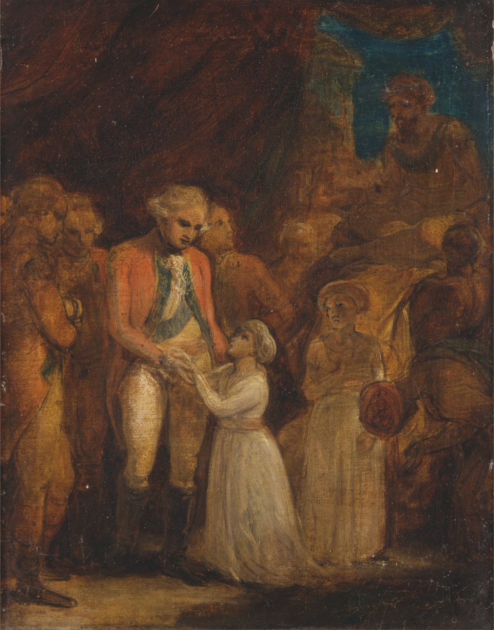 The Two Sons of Tipu Sahib, Sultan of Mysore, blir overlevert som gisler til general Cornwallis av Robert Smirke
