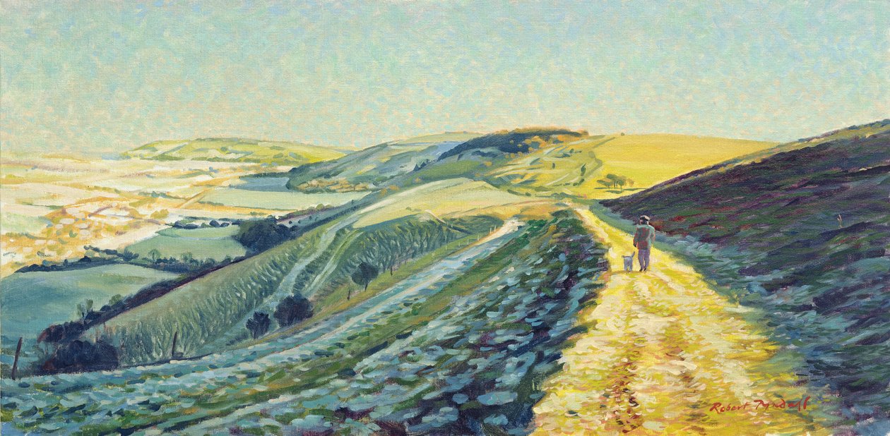 Winter Walk on the Downs, 1996 av Robert Tyndall