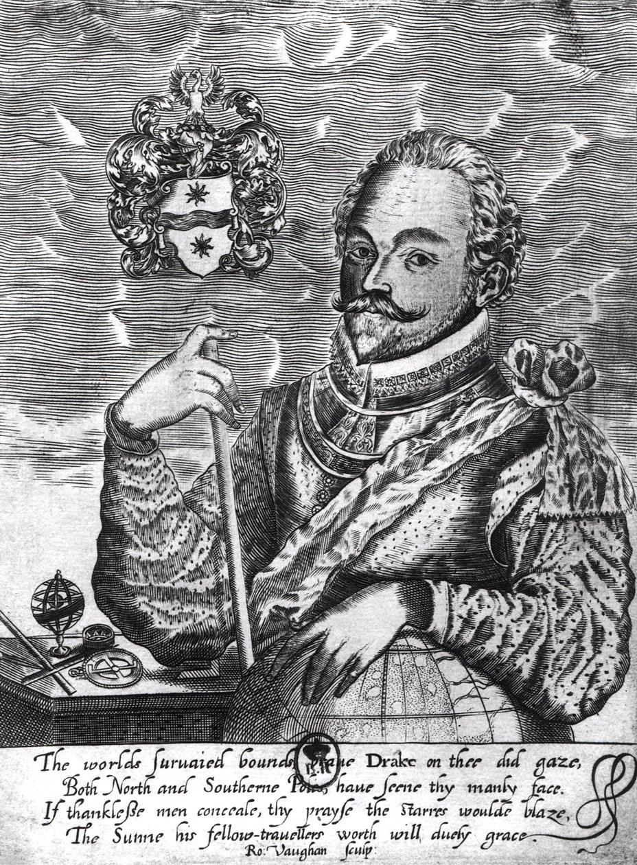 Portrett av Sir Francis Drake (ca. 1540-96) av Robert Vaughan