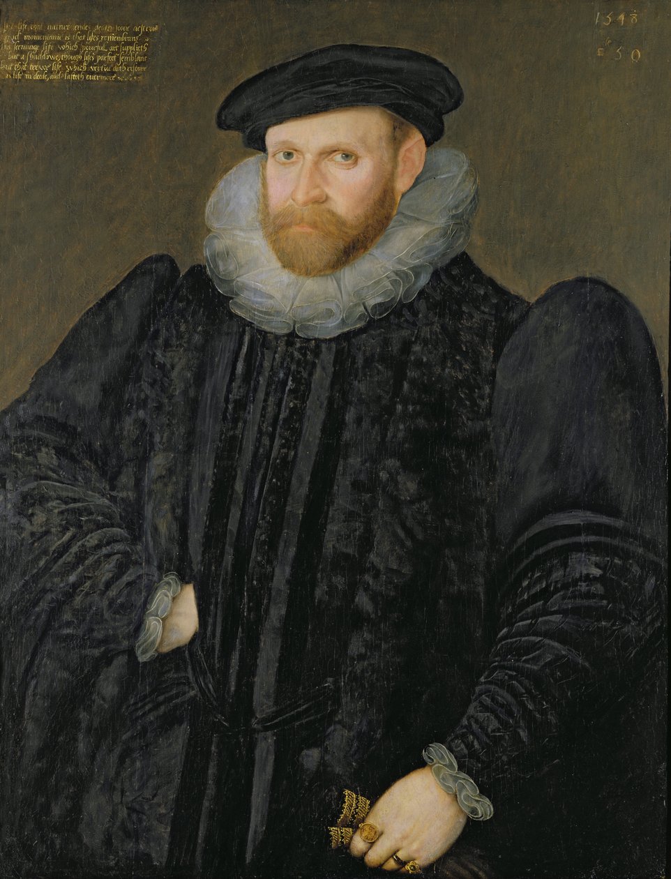 Sir Edward Grimston (1529-1610) som en ung mann av Robert Peake