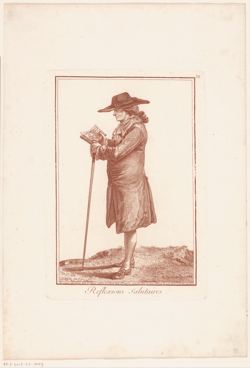 Eenzame overpeinzingen Hilsende refleksjoner (tittel på objekt) Figurstudier (serietittel) Imagination Exercises of Different Characters and Human Forms ((...)) Suite 1 (serietittel) av Robert Brichet