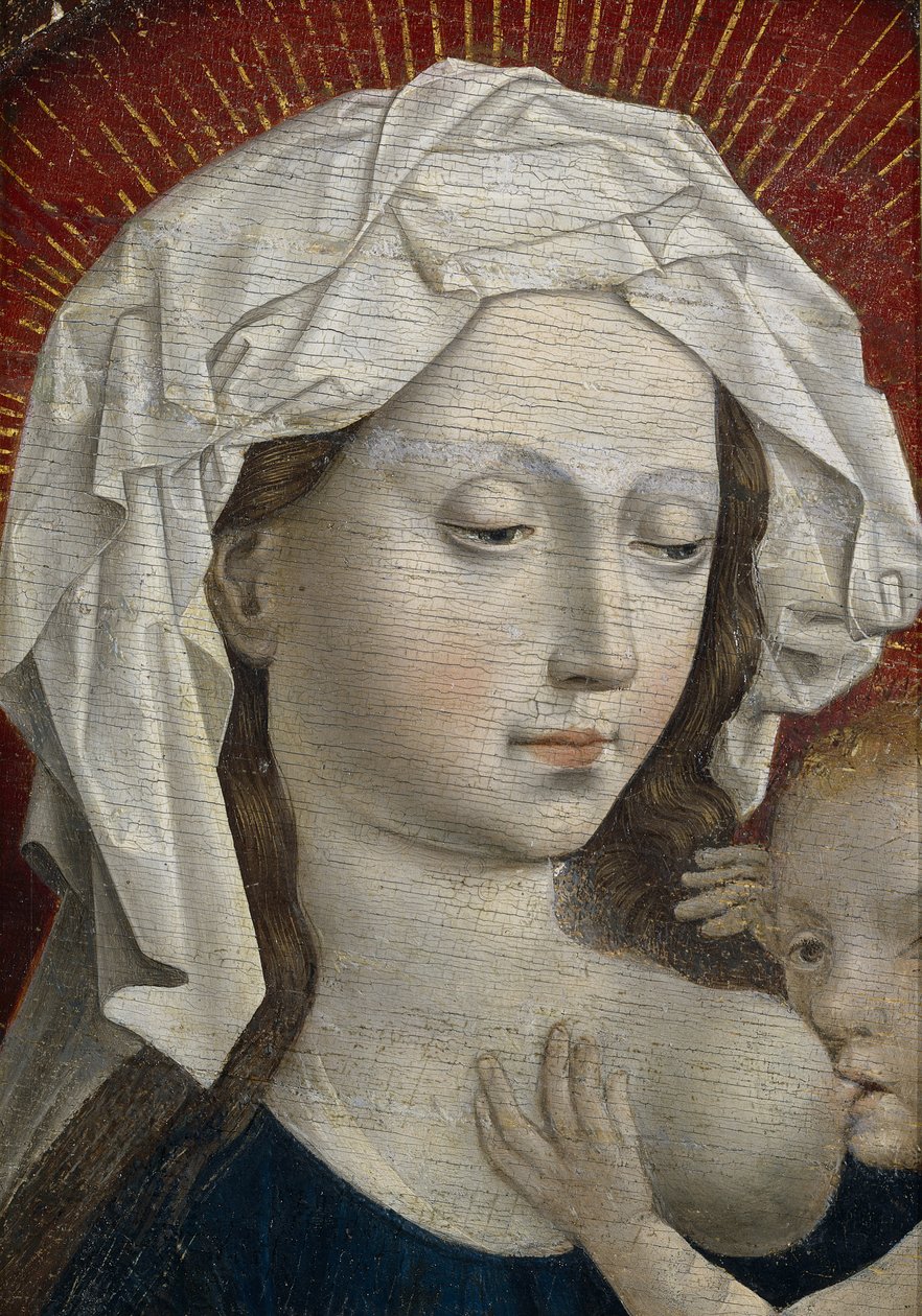 Jomfruen som dier barnet, 1400-tallet av Robert, Campin