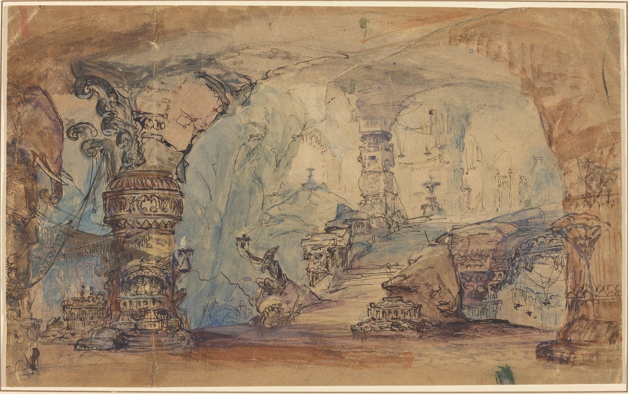 Et fantastisk underjordisk tempel (Aladdins hule?) av Robert Caney