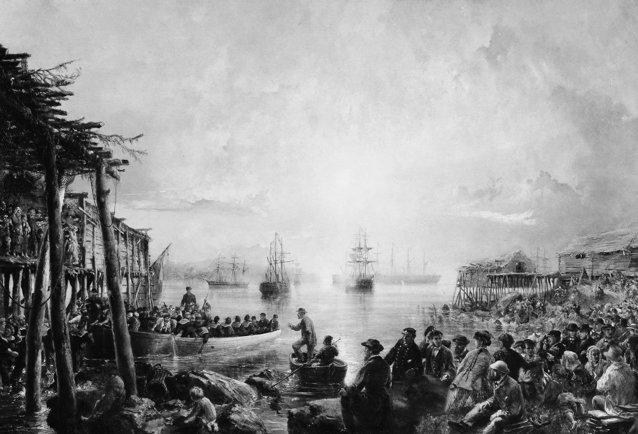 Landing på Newfoundland, ca. 1866. av Robert Charles Dudley