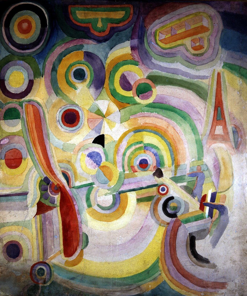 Hyllest til Bleriot av Robert Delaunay (1885-1941). av Robert Delaunay