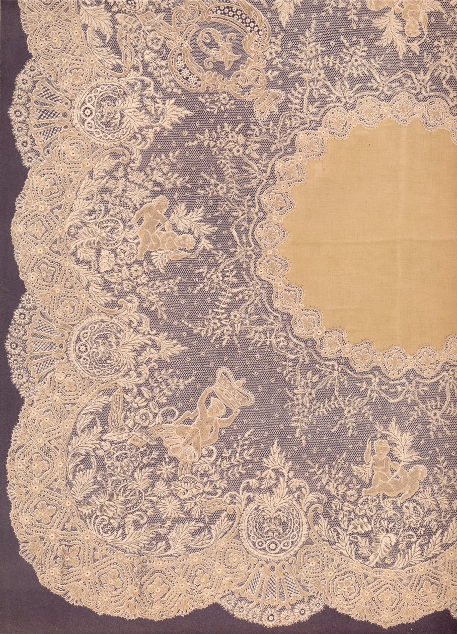 Lommetørkle av Brussel Lace, 1863. av Robert Dudley