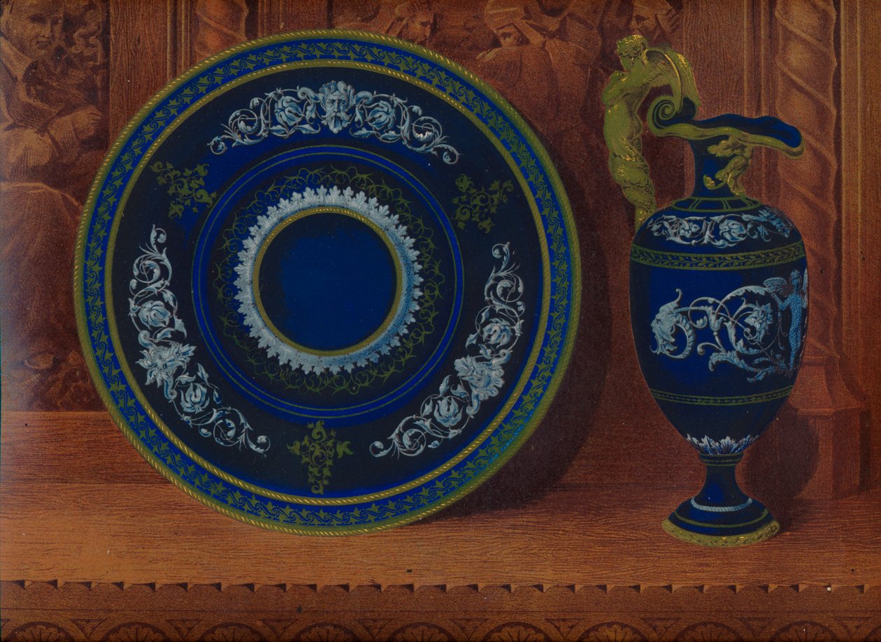 Porselen Ewer & Plateau, 1863. av Robert Dudley