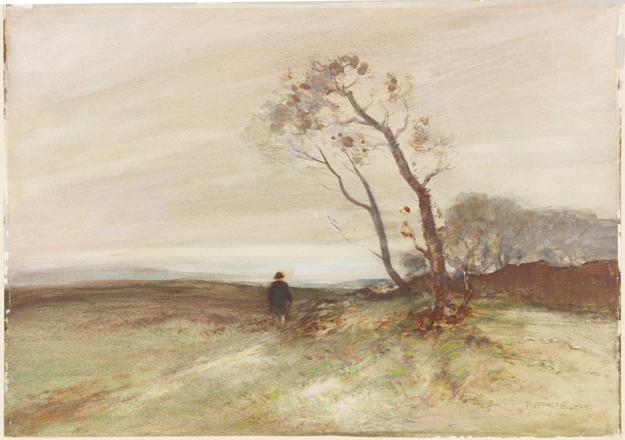 A Windy Day (kroppsfarge på papir) av Robert Ernest McEune