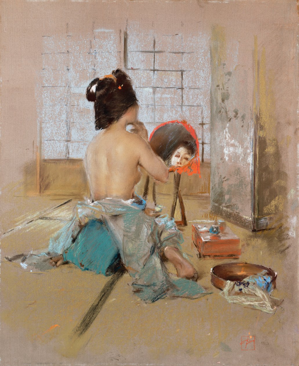 Geisha på toalettet hennes av Robert Frederick Blum
