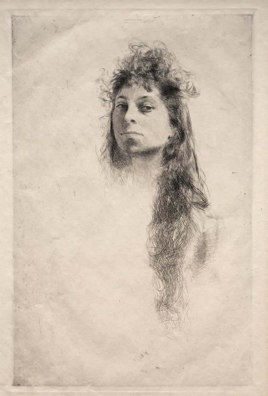 Head of a Girl, 1800-tallet. av Robert Frederick Blum