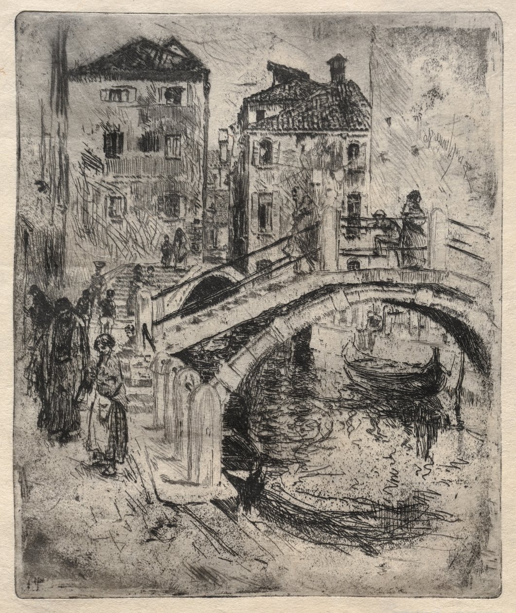 Venetiansk kanal og broer, 1886. av Robert Frederick Blum
