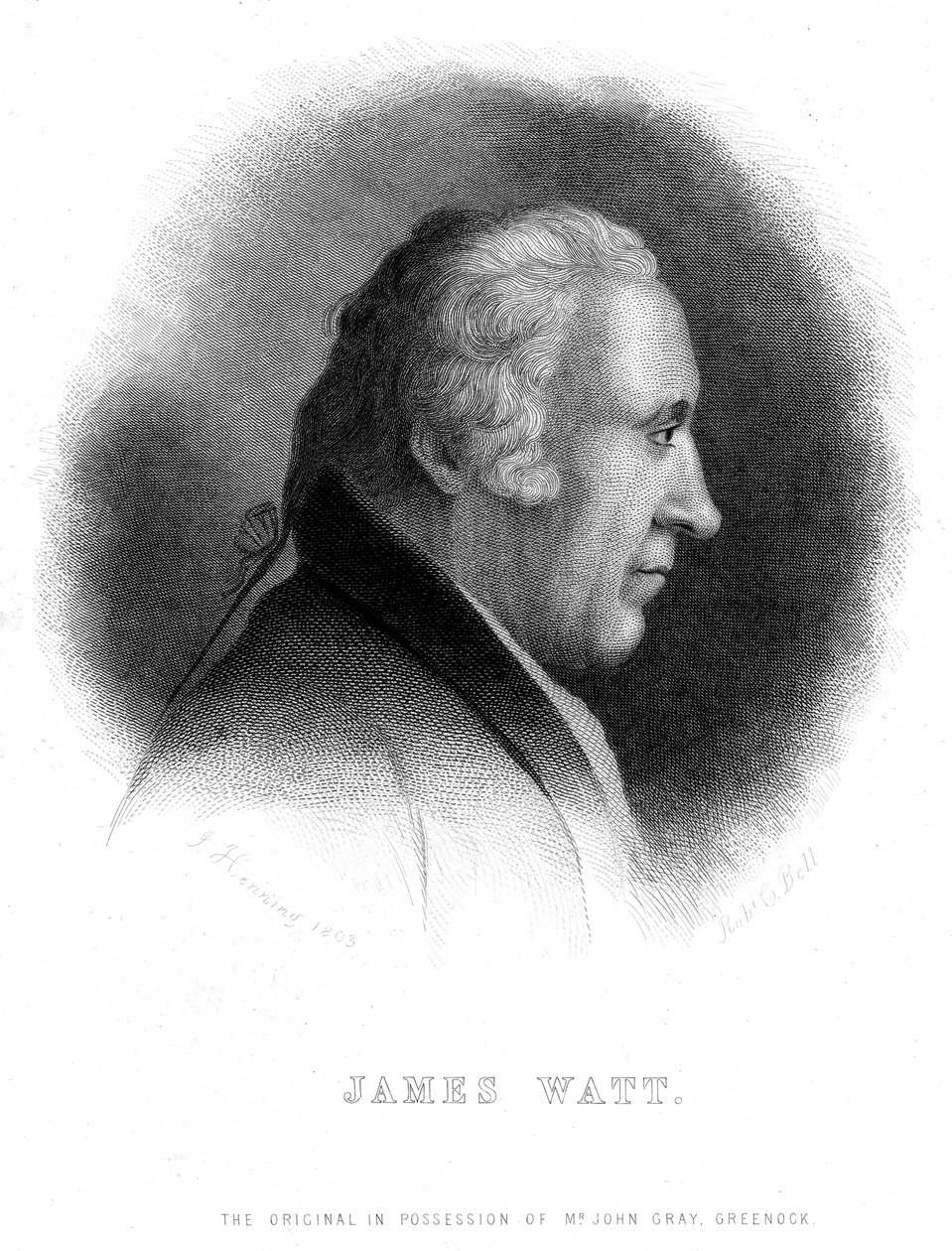 James Watt, skotsk ingeniør, 1800-tallet av Robert G. Bell