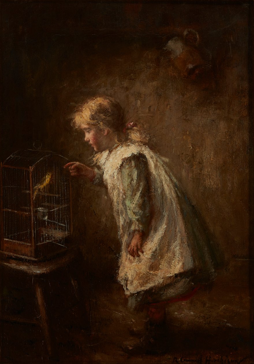 The Pet Canary (olje på lerret) av Robert Gemmell Hutchison