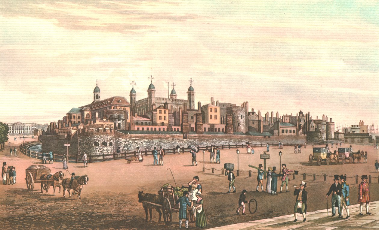 Tower of London, c1821. av Robert Havell