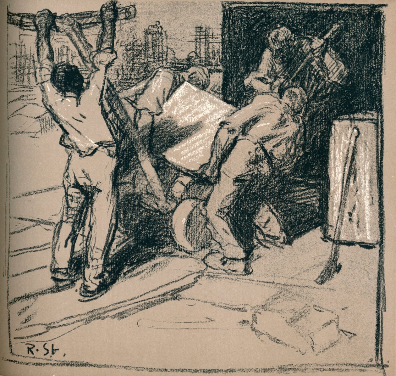 'Quarrymen', c1900 1902 av Robert Hermann Sterl
